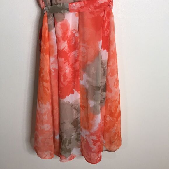 Olivia Matthews Women's Dress Coral/Peach Round-neck Sleeveless size 6 - Picture 12 of 12